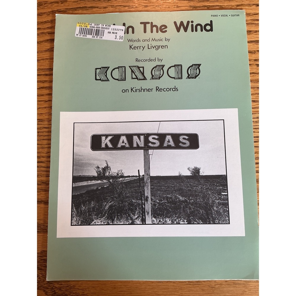 Kansas Dust In The Wind Vintage Sheet Music Piano Vocal Guitar Kerry Livgren